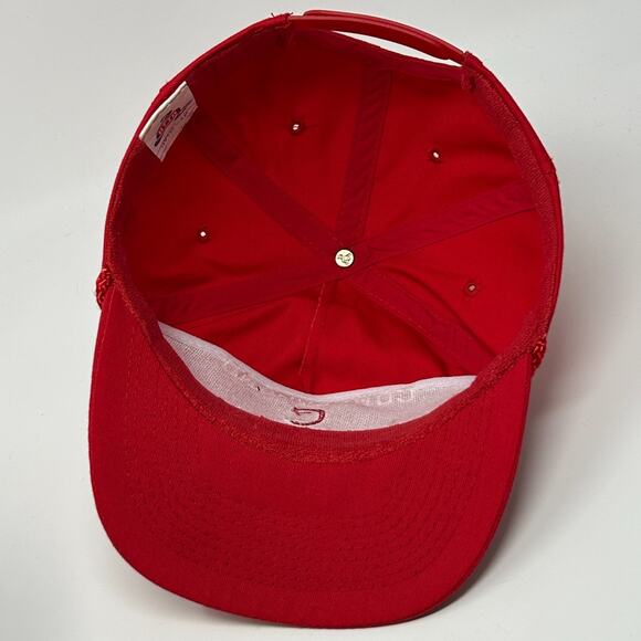 Vintage Cumberland Wisconsin Hat Cap Red 90s Snapback Rope Corded 5 Panel - Picture 4 of 9